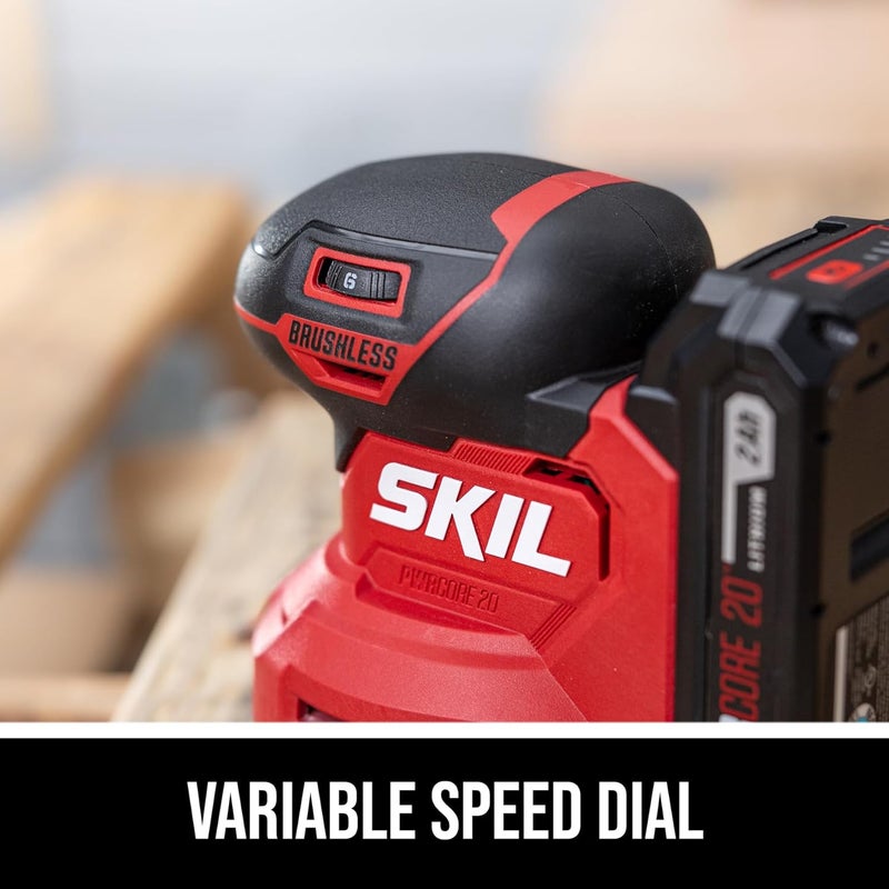 SKIL مجموعة صنفرة عشوائية بدون سلك PWR CORE 20V مع بطارية 2.0Ah وشاحن - SR7603B-10 - Image 5